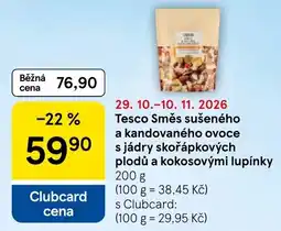 Tesco Tesco Směs sušeného a kandovaného ovoce s jádry skořápkových plodů a kokosovými lupínky nabídka