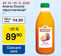Tesco Andros ovocný nápoj marakuja nabídka