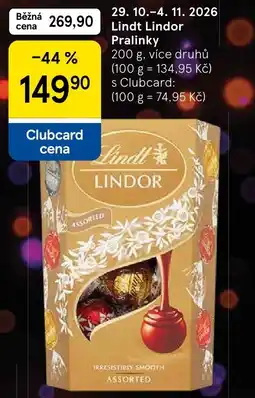 Tesco Lindt Lindor Pralinky nabídka