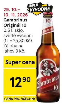 Tesco Gambrinus Originál 10 nabídka