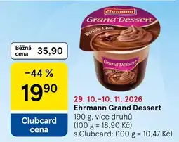 Tesco Ehrmann Grand Dessert nabídka