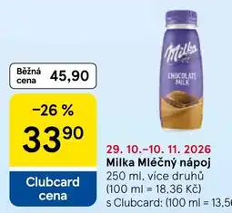 Tesco Milka mléčný nápoj nabídka