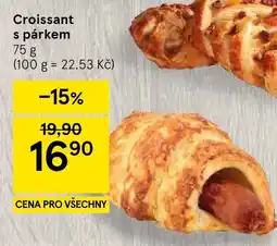 Tesco Croissant s párkem nabídka