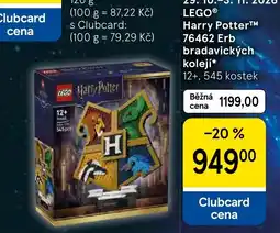 Tesco lego harry potter erb bradavickych koleji 76462 nabídka