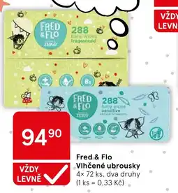 Tesco Fred & Flo Vlhčené ubrousky nabídka
