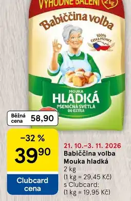 Tesco Babiččina volba Mouka hladká nabídka