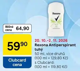 Tesco Rexona Antiperspirant tuhý nabídka