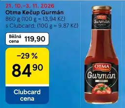 Tesco Otma kečup gurmán nabídka