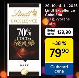 Tesco Lindt Excellence Čokoláda nabídka