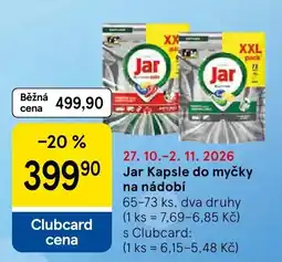 Tesco Jar kapsle do myčky na nádobí nabídka