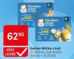 Tesco Gerber Mléko s kaší nabídka