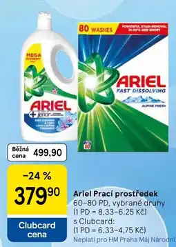 Tesco Ariel prací prostředek nabídka