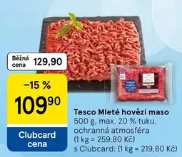 Tesco Tesco Mleté hovězí maso nabídka
