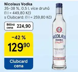 Tesco Nicolaus Vodka nabídka