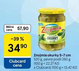 Tesco Znojmia okurky 5-7 cm nabídka