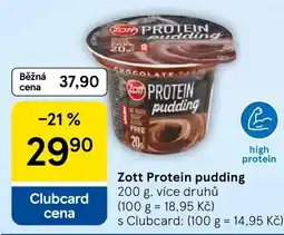Tesco Zott protein pudding nabídka