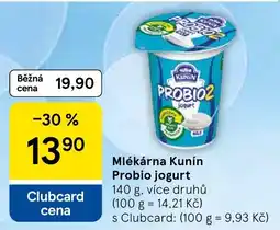 Tesco Mlékárna Kunín Probio jogurt nabídka
