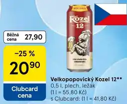 Tesco Velkopopovický Kozel 12 nabídka