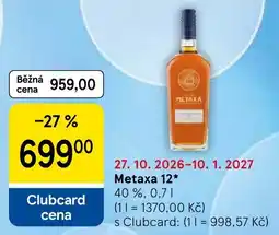 Tesco Metaxa 12* nabídka