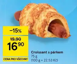 Tesco Croissant s párkem nabídka