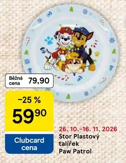 Tesco Paw Patrol talířek nabídka