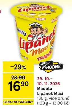 Tesco Madeta Lipánek Maxi nabídka