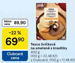 Tesco Tesco svíčková na smetaně s knedlíky nabídka