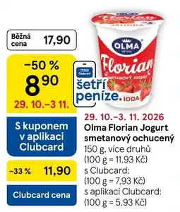 Tesco Olma Florian jogurt smetanový ochucený nabídka