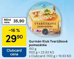 Tesco Gurmán Klub Tvarůžková pomazánka nabídka