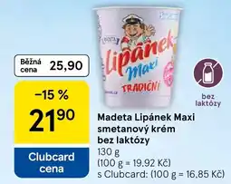 Tesco Madeta Lipánek Maxi smetanový krém bez laktózy nabídka