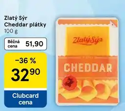 Tesco Zlatý Sýr Cheddar plátky nabídka