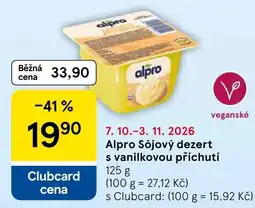 Tesco Alpro Sójový dezert s vanilkovou příchutí nabídka