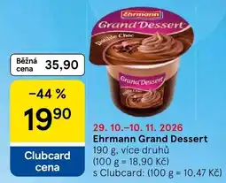 Tesco Ehrmann grand dessert nabídka