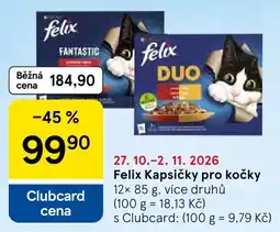 Tesco Felix kapsičky pro kočky nabídka