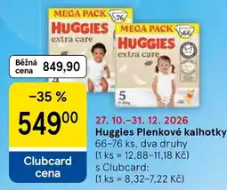 Tesco Huggies Plenkove kalhotky nabídka