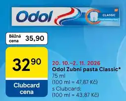 Tesco Odol zubní pasta classic nabídka