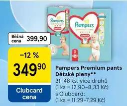 Tesco Pampers Premium pants Dětské pleny nabídka