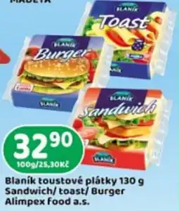 Brněnka Blaník toustové plátky nabídka