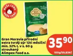 Brněnka Gran Moravia přírodní extra tvrdý sýr nabídka