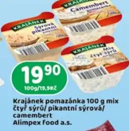 Brněnka Krajánek mix čtyř sýrů/ pikantní sýrová/ camembert nabídka