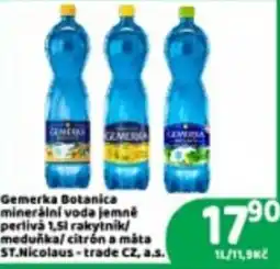 Brněnka Gemerka Botanica minerální voda jemně perlivá 1,5l rakytník/meduňka/citron a máta nabídka
