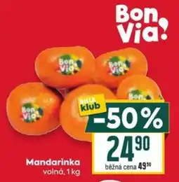 Billa Bon Via mandarinka nabídka