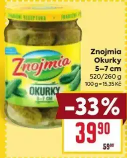 Billa Znojmia okurky nabídka