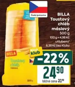 Billa Billa toutsový chléb máslový nabídka