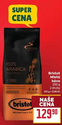 Billa Bristot mletá káva nabídka