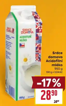 Billa Srdce domova Acidofilní mléko nabídka