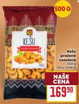 Billa Kešu pražené nesolené nabídka
