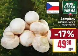 Billa Česká farma žampiony vanička nabídka