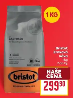 Billa Bristot zrnková káva nabídka