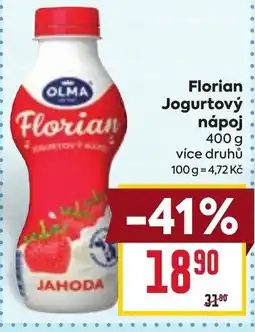 Billa Olma florían jogurtový nápoj jahoda nabídka
